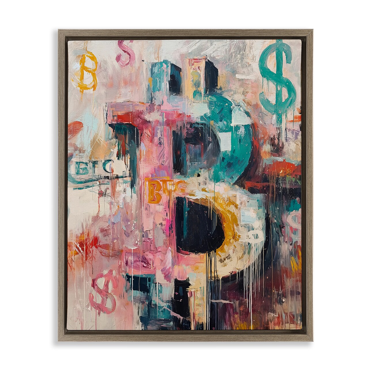 Stupell Industries Street Style Crypto Symbol Floating Frame, design by Svetlana Aleynikova